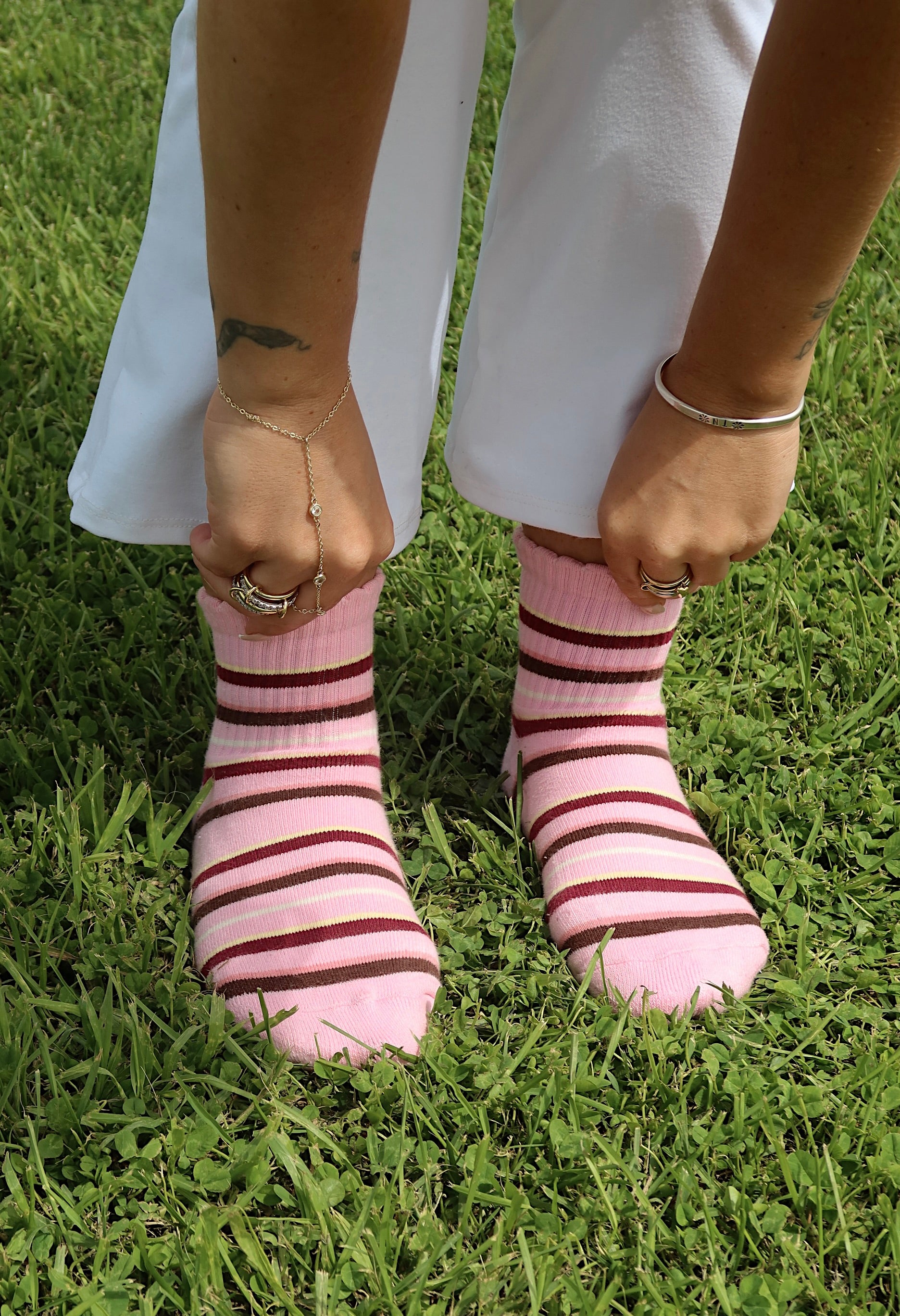Petal Pink Stripe Socks